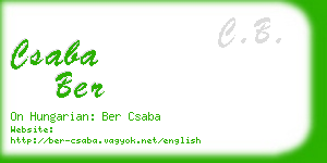 csaba ber business card
